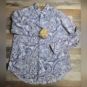 Robert Graham Men's Large Flip Cuff Button Down Shirt